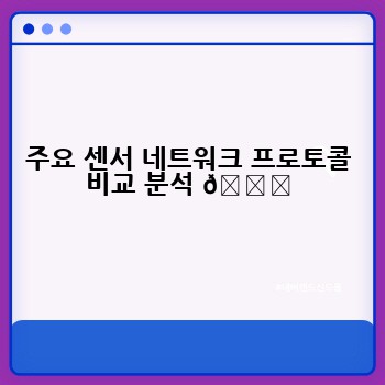 주요 센서 네트워크 프로토콜 비교 분석 📊