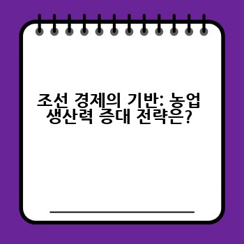 조선 경제의 기반: 농업 생산력 증대 전략은?