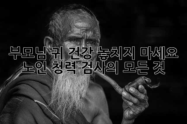 부모님 귀 건강, 놓치지 마세요: 노인 청력 검사의 모든 것