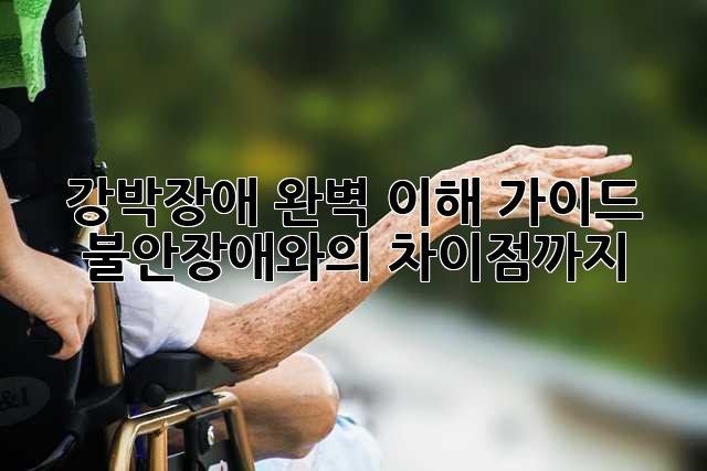 강박장애 완벽 이해 가이드: 불안장애와의 차이점까지!