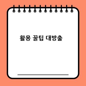 활용 꿀팁 대방출 