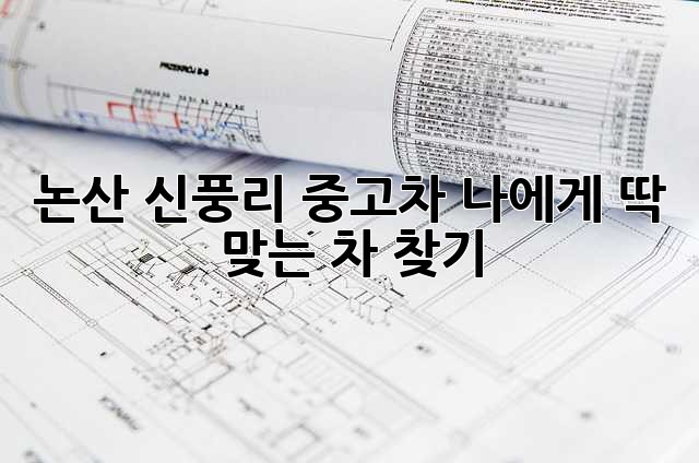 논산 신풍리 중고차: 나에게 딱 맞는 차 찾기