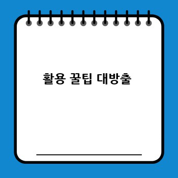  활용 꿀팁 대방출 
