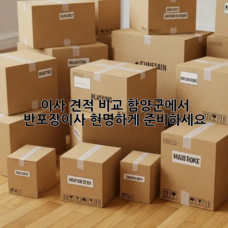 이사 견적 비교: 함양군에서 반포장이사, 현명하게 준비하세요!